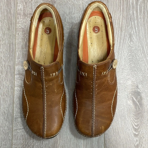 Clarks Unstructured Un.Loop Slip On Brown Leather Comfort Shoe 9.5N - Picture 5 of 16